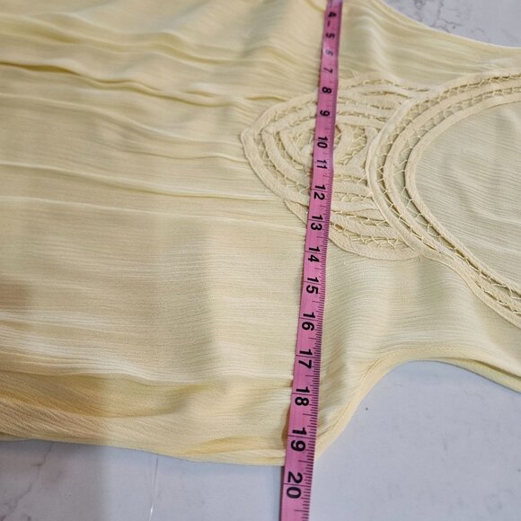 Spense Sleeveless Butter Yellow Tunic Top Medium High Low Hem Boho - Picture 8 of 8